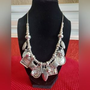 Chico's Silver Charm Necklace Long.